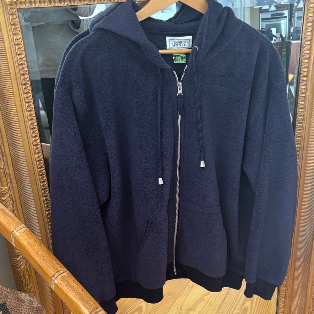 Jennifer Moore Dark Blue Fleece Hoodie
